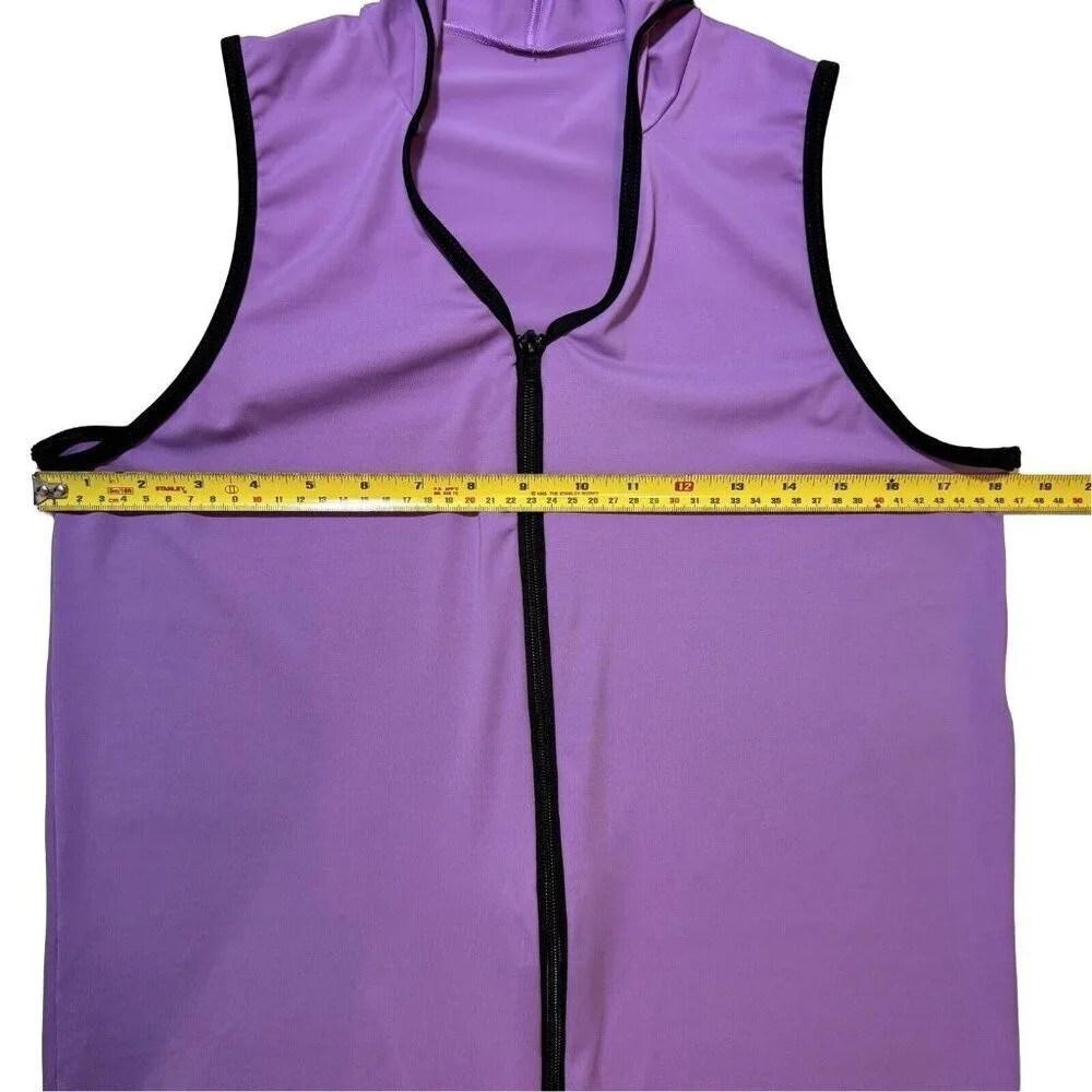 WEISSMAN Unisex Lavender Hooded Dance Vest Size‎ XLC Zipper Hip Hop Costume NEW